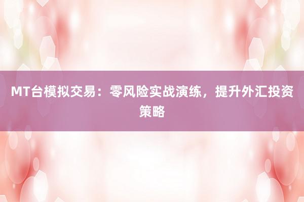 MT台模拟交易：零风险实战演练，提升外汇投资策略