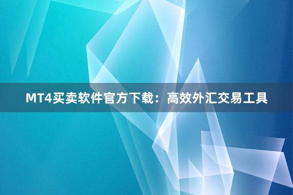 MT4买卖软件官方下载：高效外汇交易工具